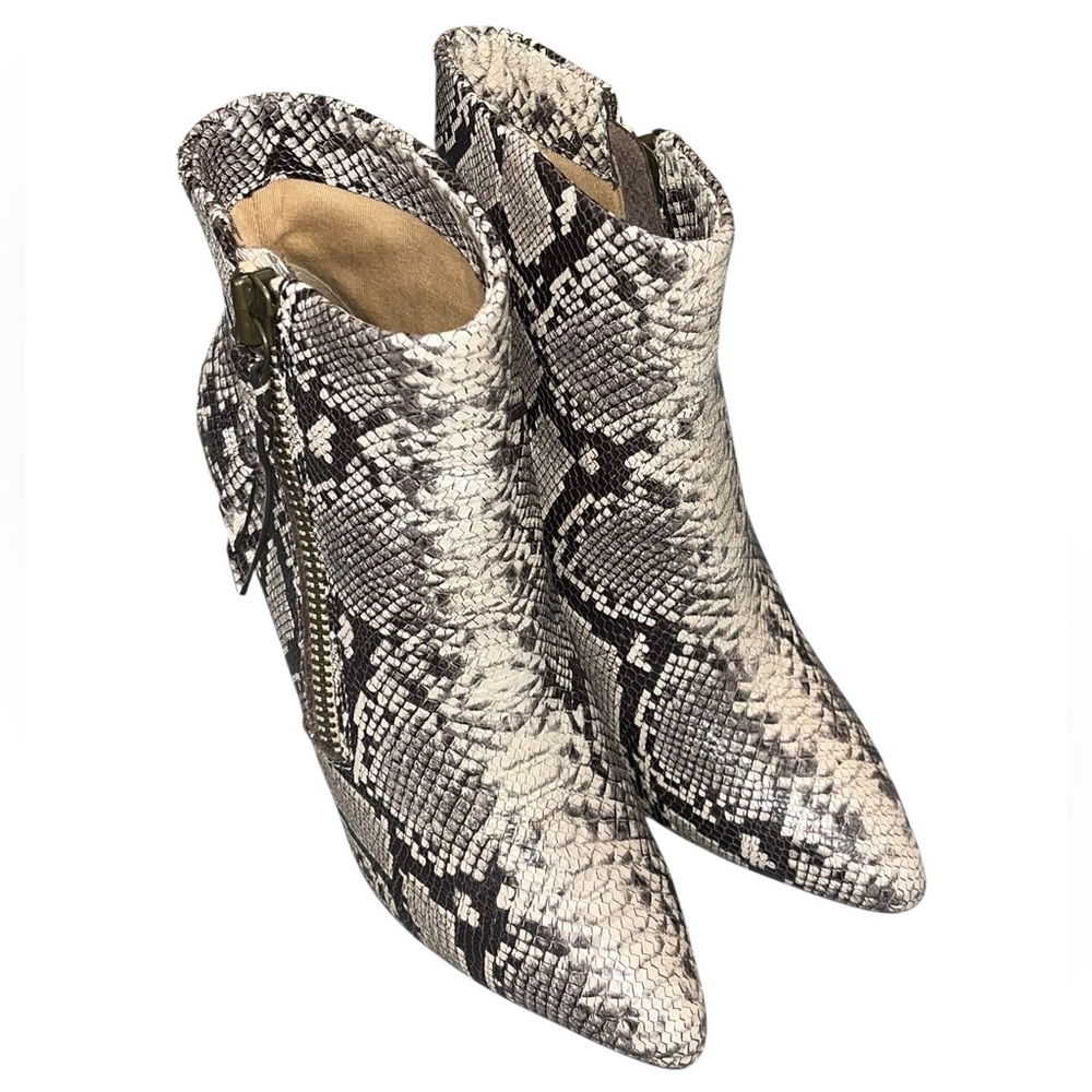 Splendid Neva Python Chunky Heeled Booties - Size… - image 4